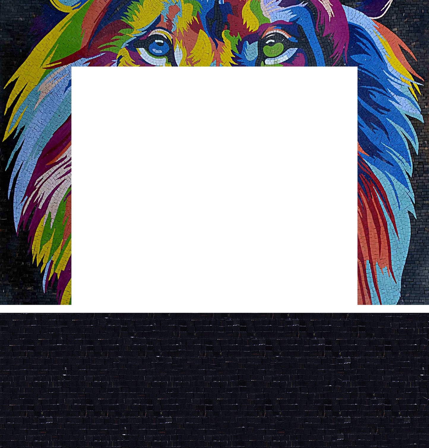 Rainbow Lion Art - Mosaic Fireplace