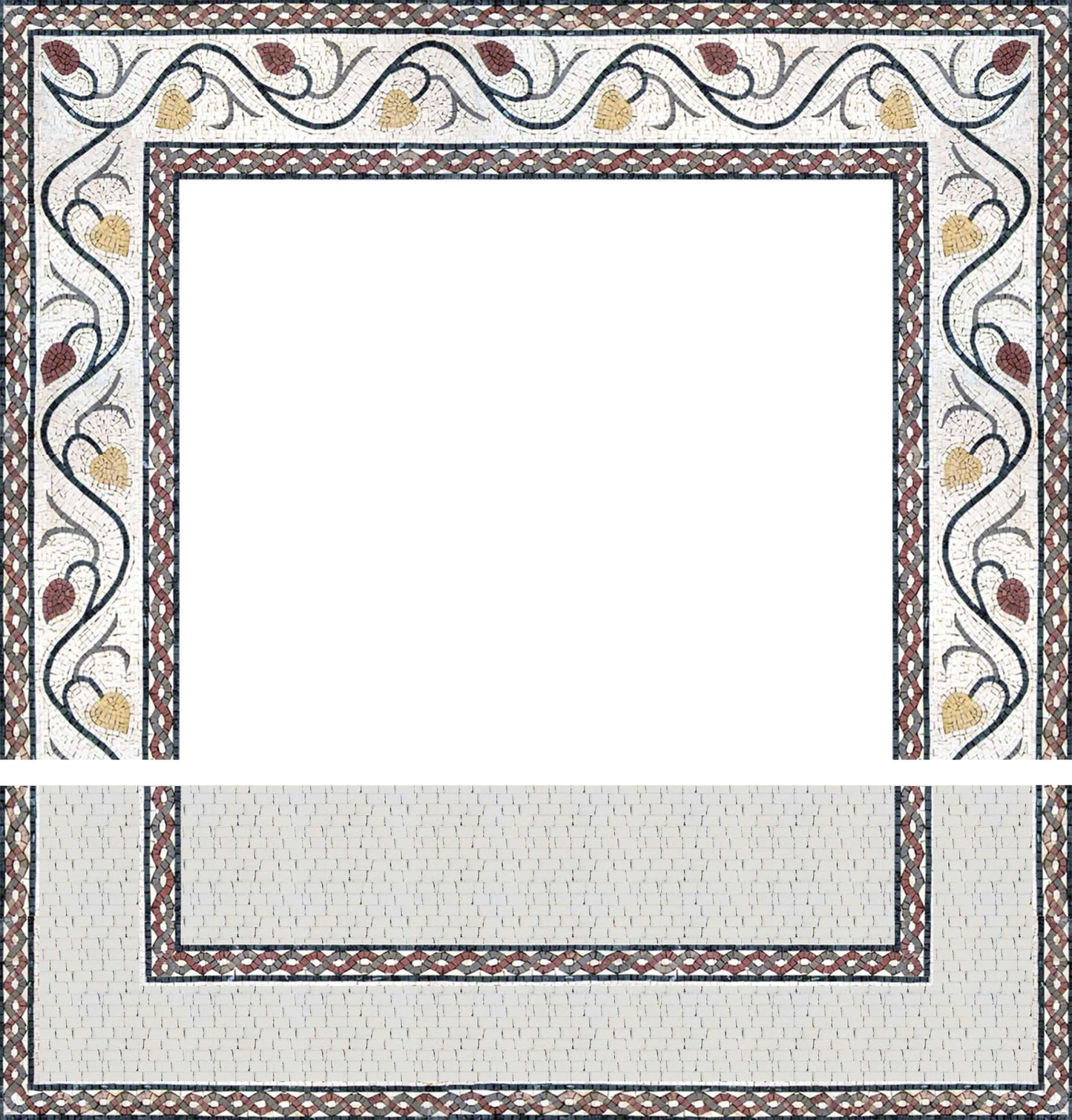 Marble Flowers - Fireplace Border Mosaic