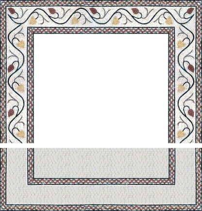 Marble Flowers - Fireplace Border Mosaic