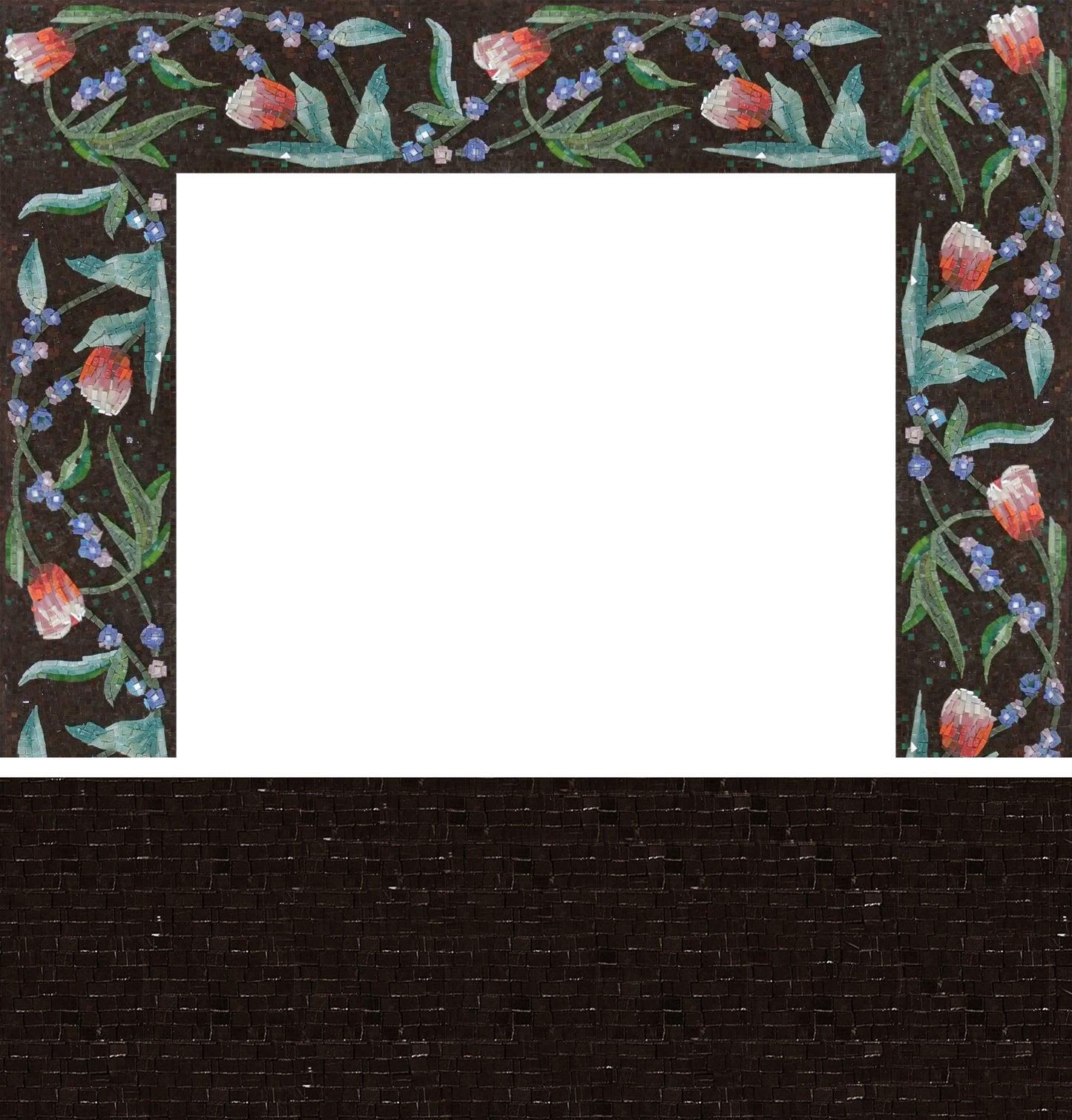 Floral Gaze - Modern Mosaic Fireplace