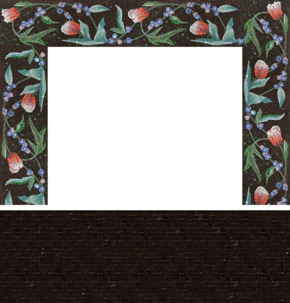 Floral Gaze - Modern Mosaic Fireplace