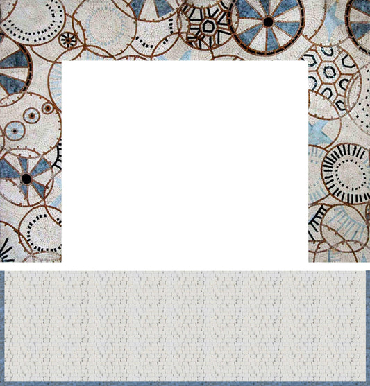 Mosaic Tile On Fireplace - Abstract Circle Patterns