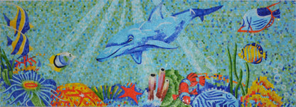 Glass Mosaic Art - The Blue Dolphin