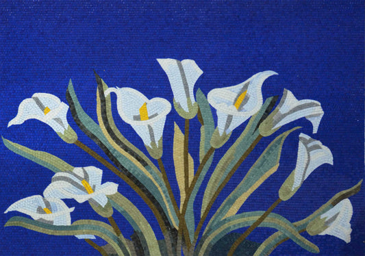 White Calla Lily Flowers Mosaic Art