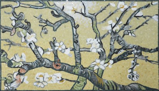The Golden Tree - Glass Mosaic Wall Art