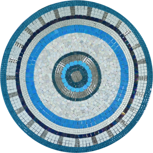 Blue Mosaic Medallion - Mosaic Art