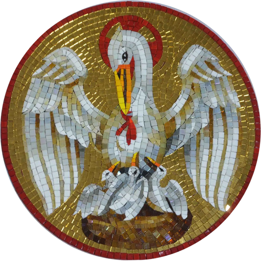 Holy Pelican - Religious Art Mosaic