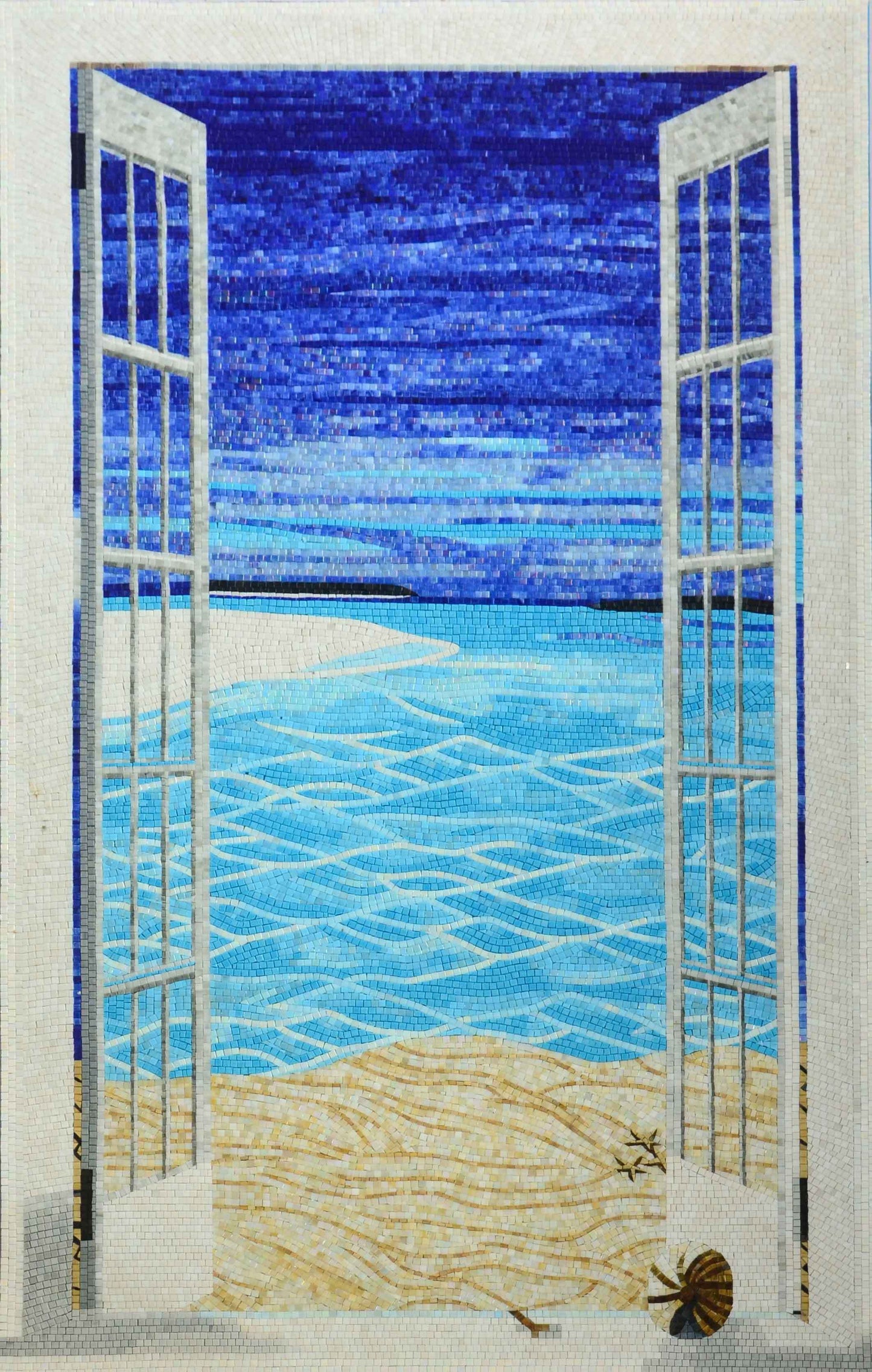 Beach Gate Scenery Mosaic Wall Art