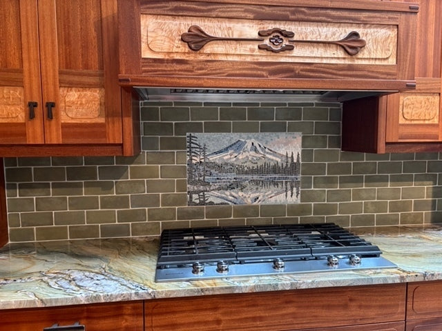 Mountain Majesty Reflected: Lakeside Mosaic