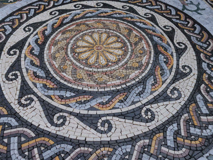 Waves & Fish Nautical Geometric Mosaic Art