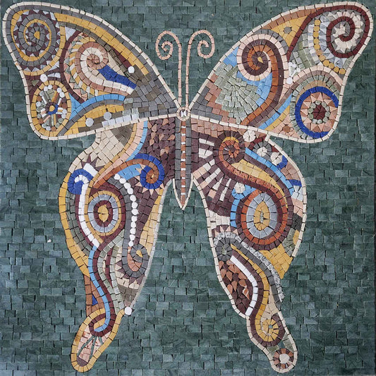 Mosaic Artwork - Colorful Butterfly