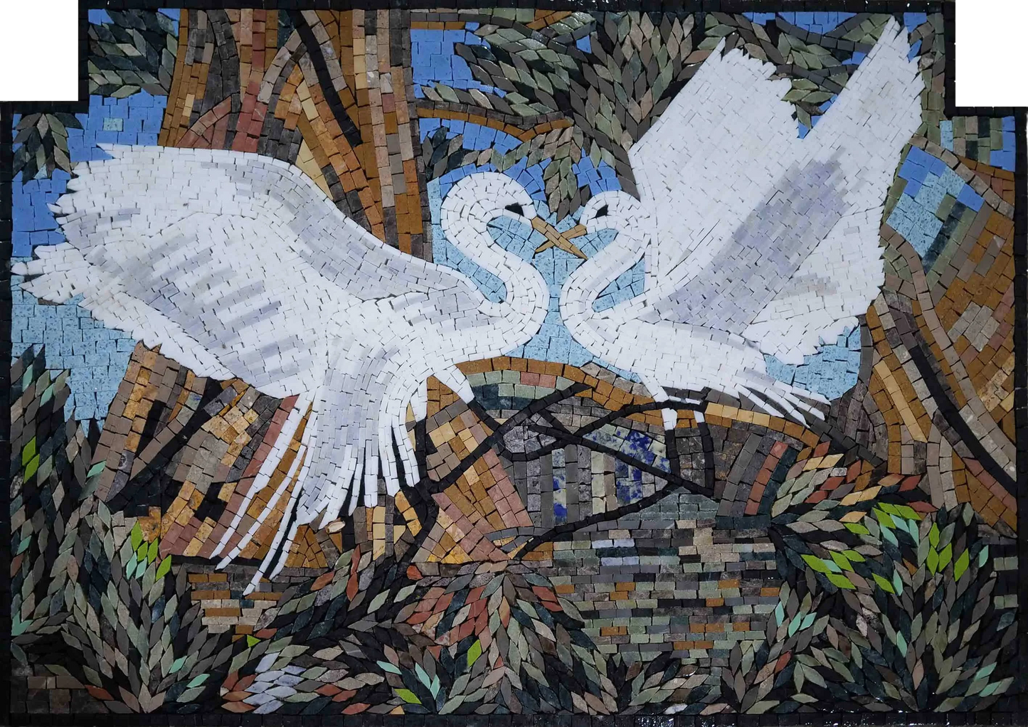 Mosaic Wall - Love Herons