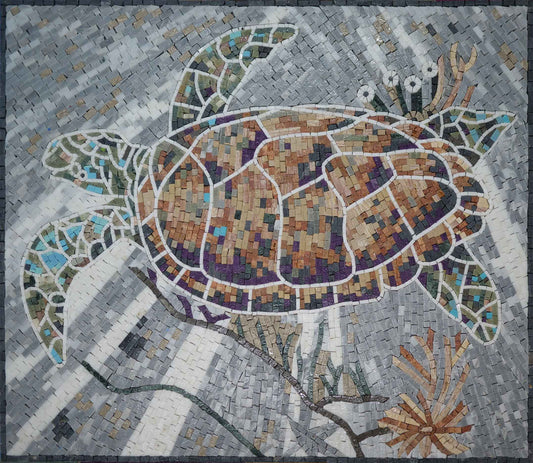 Mosaic Sea Turtle - Mosaic Wall Art