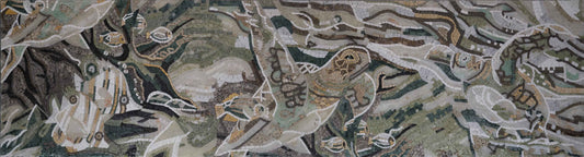 Bale of Sea Turtles Nautical Mosaic Artwork