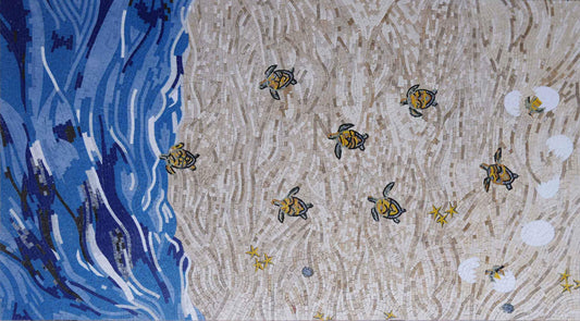 Hatching of Sea Turtles Mosaic