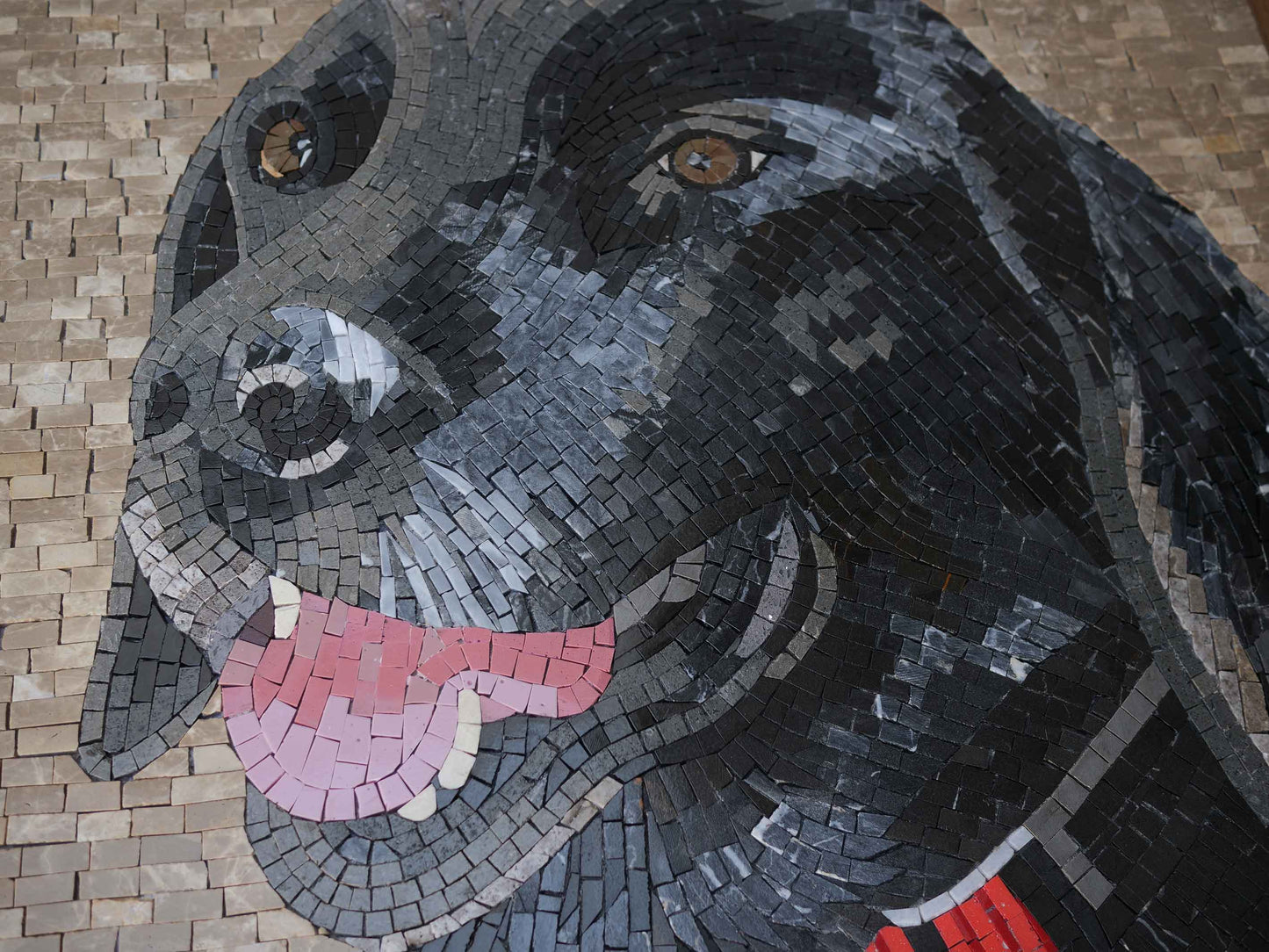 Black Labrador Mosaic Mural