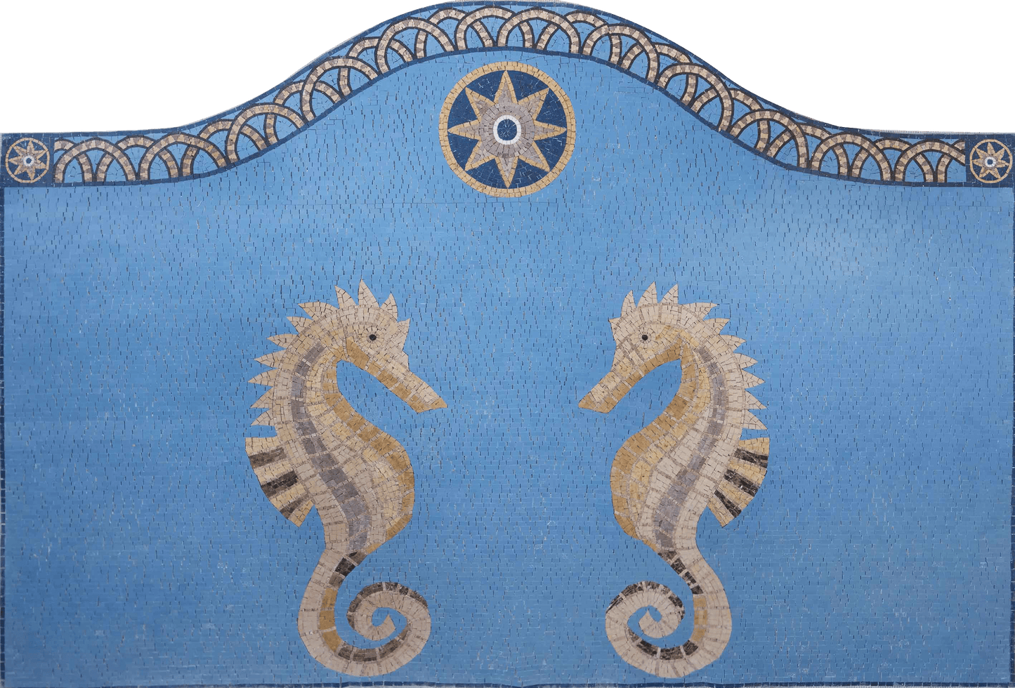 Duo Seahorses Mosaic Artwork