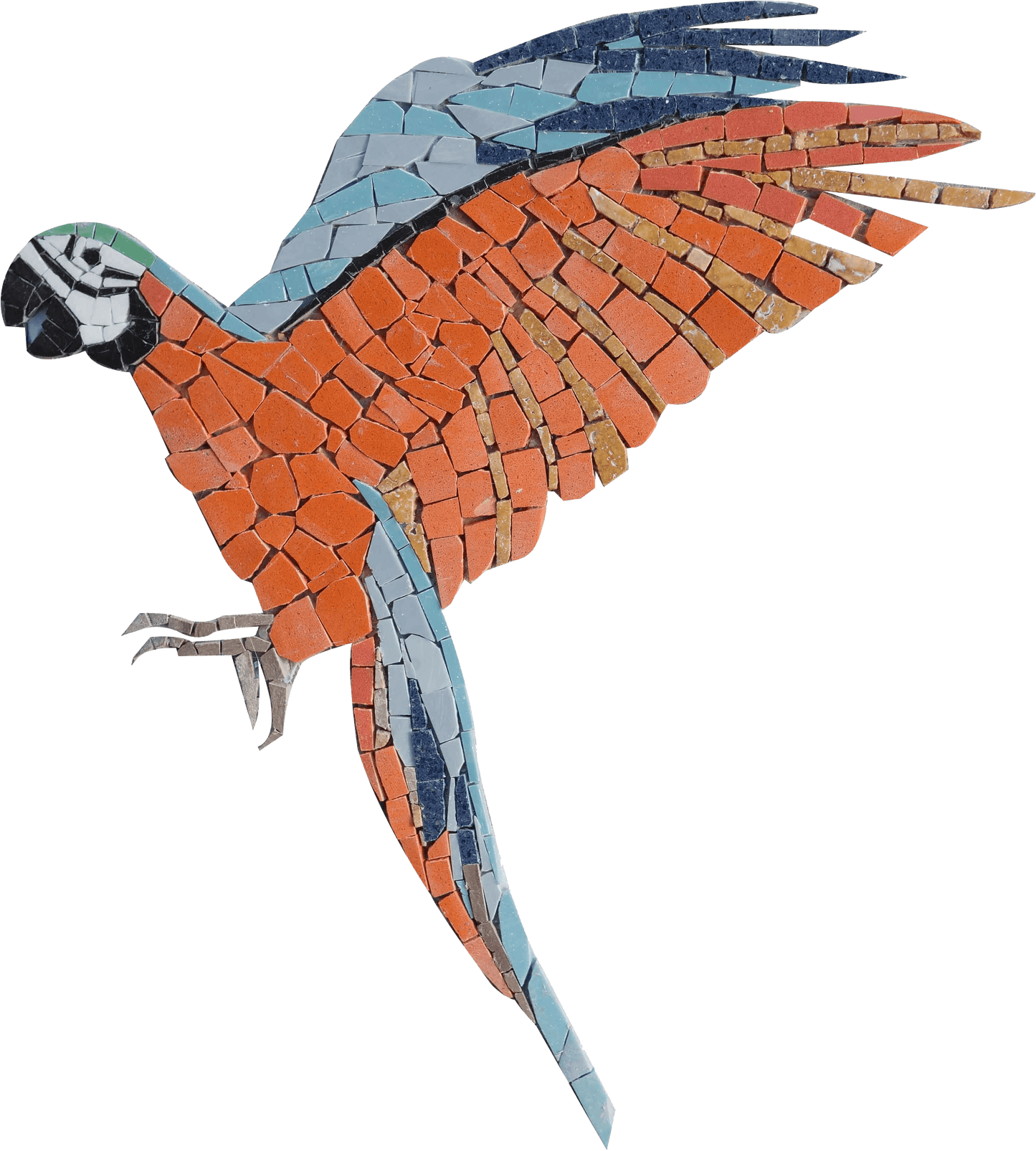 Mosaic Wall Art - Landing Orange Macaw Parrot