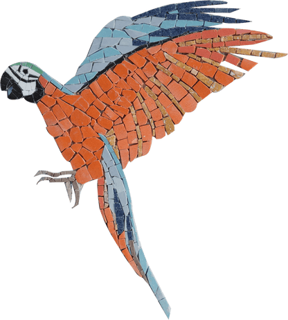 Mosaic Wall Art - Landing Orange Macaw Parrot