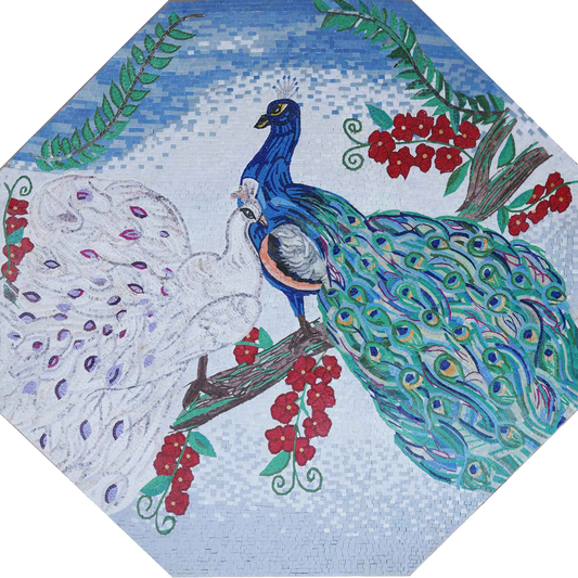 Peacock Couple - Mosaic Design