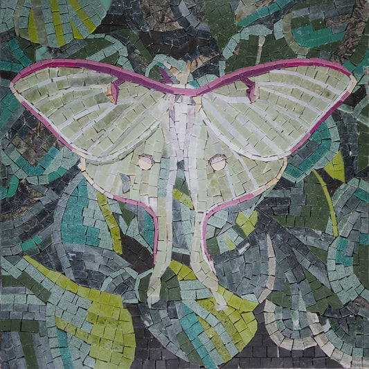 Luna Moth Mosaic Design - Modern Mosaic