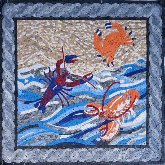Sea Creatures - Nautical Mosaic