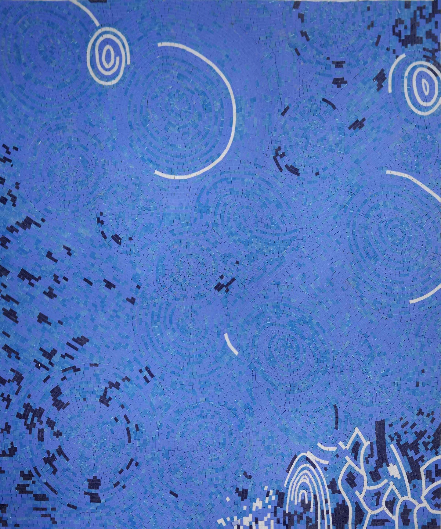 Deep Blues Abstract Mosaic Design