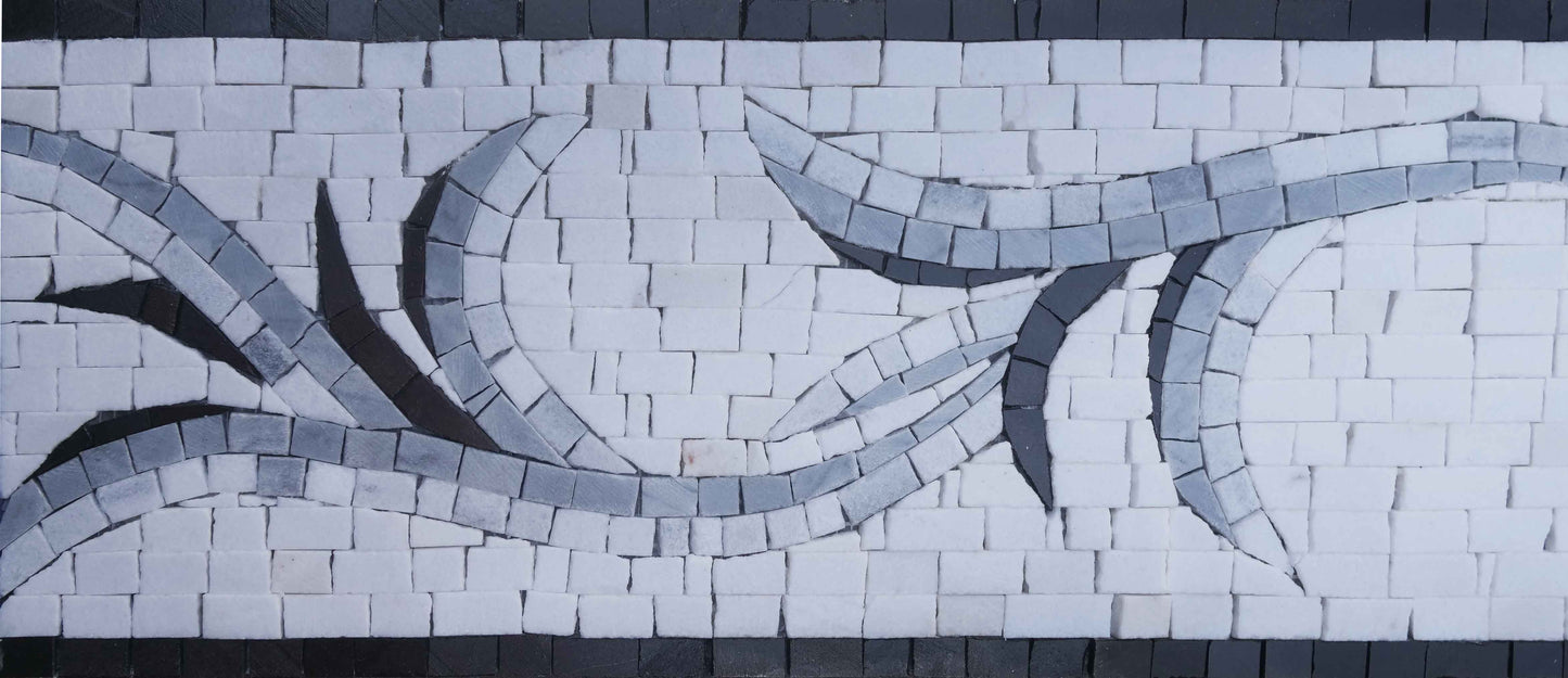 Arabesque Leaf Pattern Mosaic Border