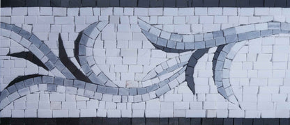 Arabesque Leaf Pattern Mosaic Border