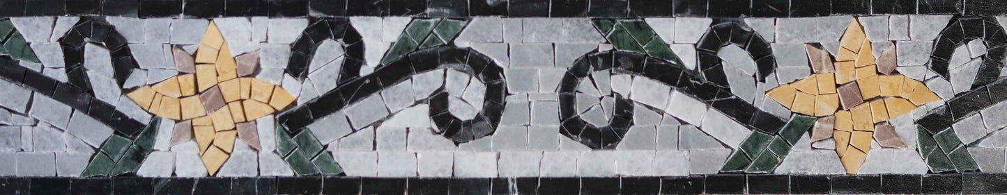 Yellow Blossom - Floral Mosaic Border