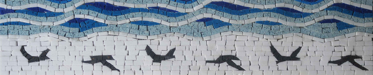 Flying Birds Border - Bird Mosaic Art