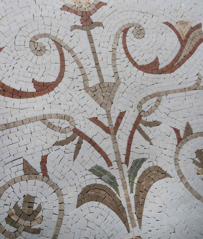 Floral Marble Mosaic Artwork