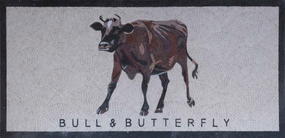 Bull and Butterfly Mosaic Sign