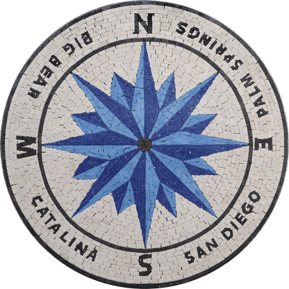 Catalina - Coral Compass Mosaic Medallion