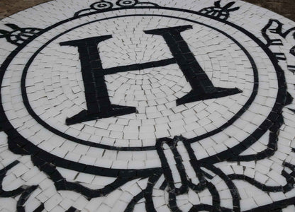 H Mosaic Initial - Custom Mosaic Medallion