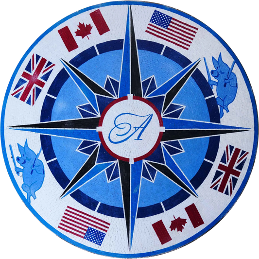 Compass & Flags - Mosaic Art