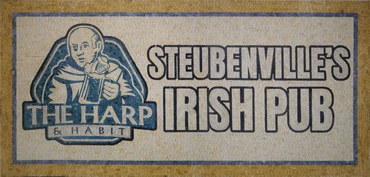 The Harp & Habit Mosaic Logo Design