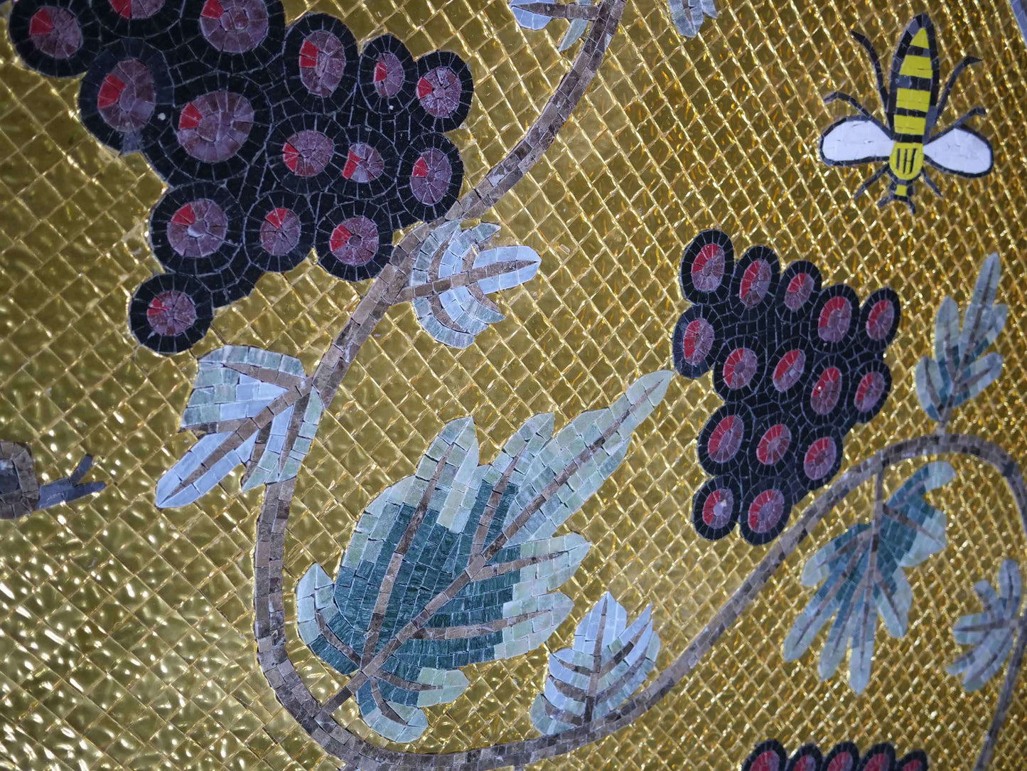 Mosaic Glass Art - Bees & Grapes