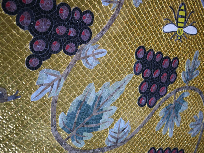 Mosaic Glass Art - Bees & Grapes