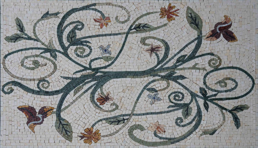 Intertwined Spring Flowers Mosaic