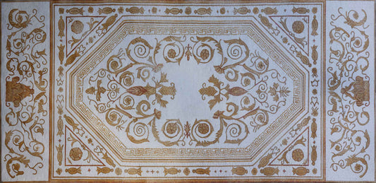 Royal Rectangular Rug Mosaic Artwork