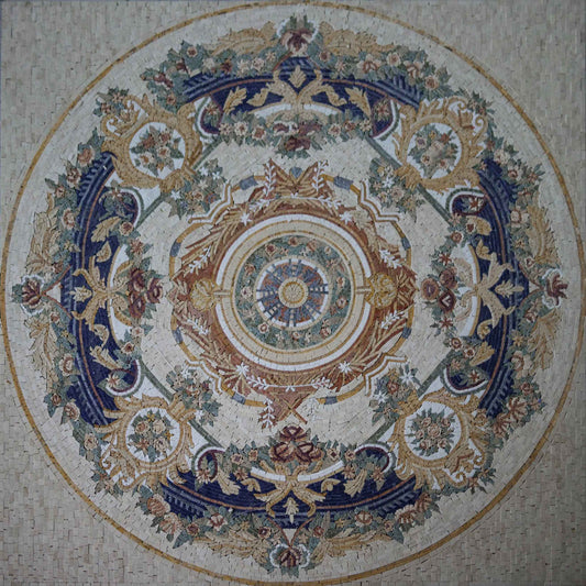 Floral Medallion Mosaic Art
