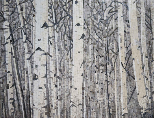 Birch Trees Mosaic Wall Art