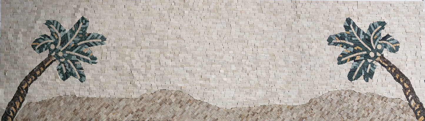 Palm Tree Island Mosaic Art