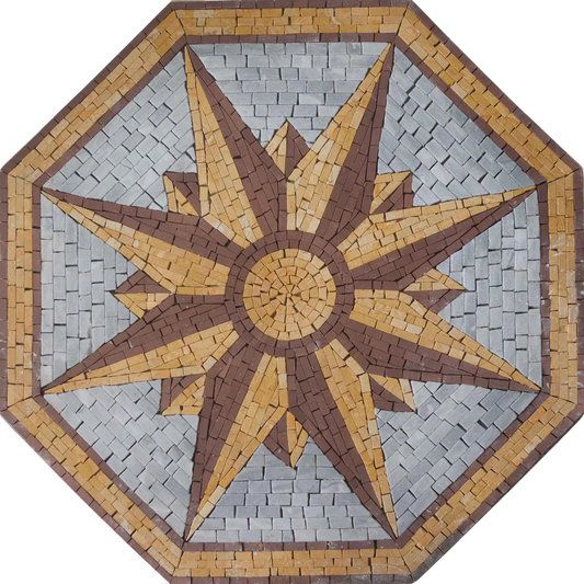 Octagon Compass Mosaic - Mosaic Artwork