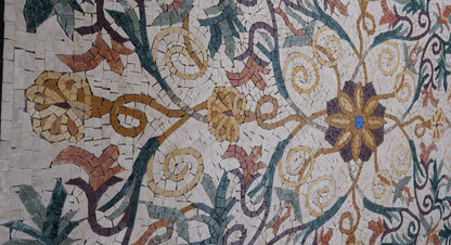 Flora - Vines and Flowers Mosaic Rug