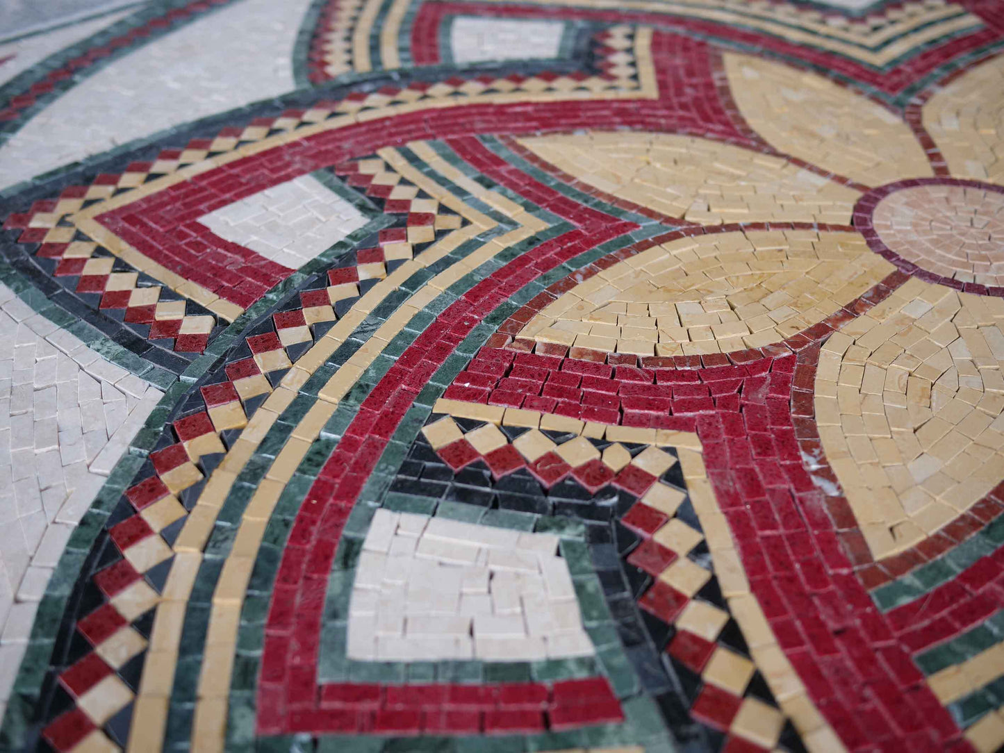 Tile Art - Geometric Red Flower