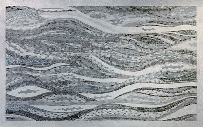 Black and White Waves - Modern Mosaic