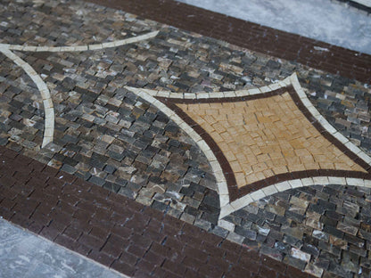 Umber Hues Geometric Mosaic Artwork