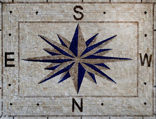 Rectangular Compass - Handmade Mosaic